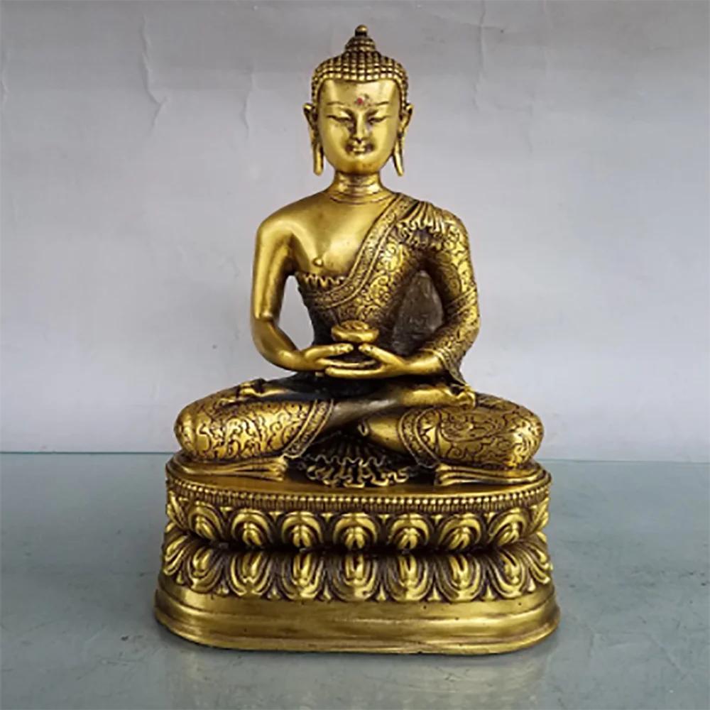 Bronze seated lotus Sakyamuni Buddha decorations Chinese style Nafu home decorations