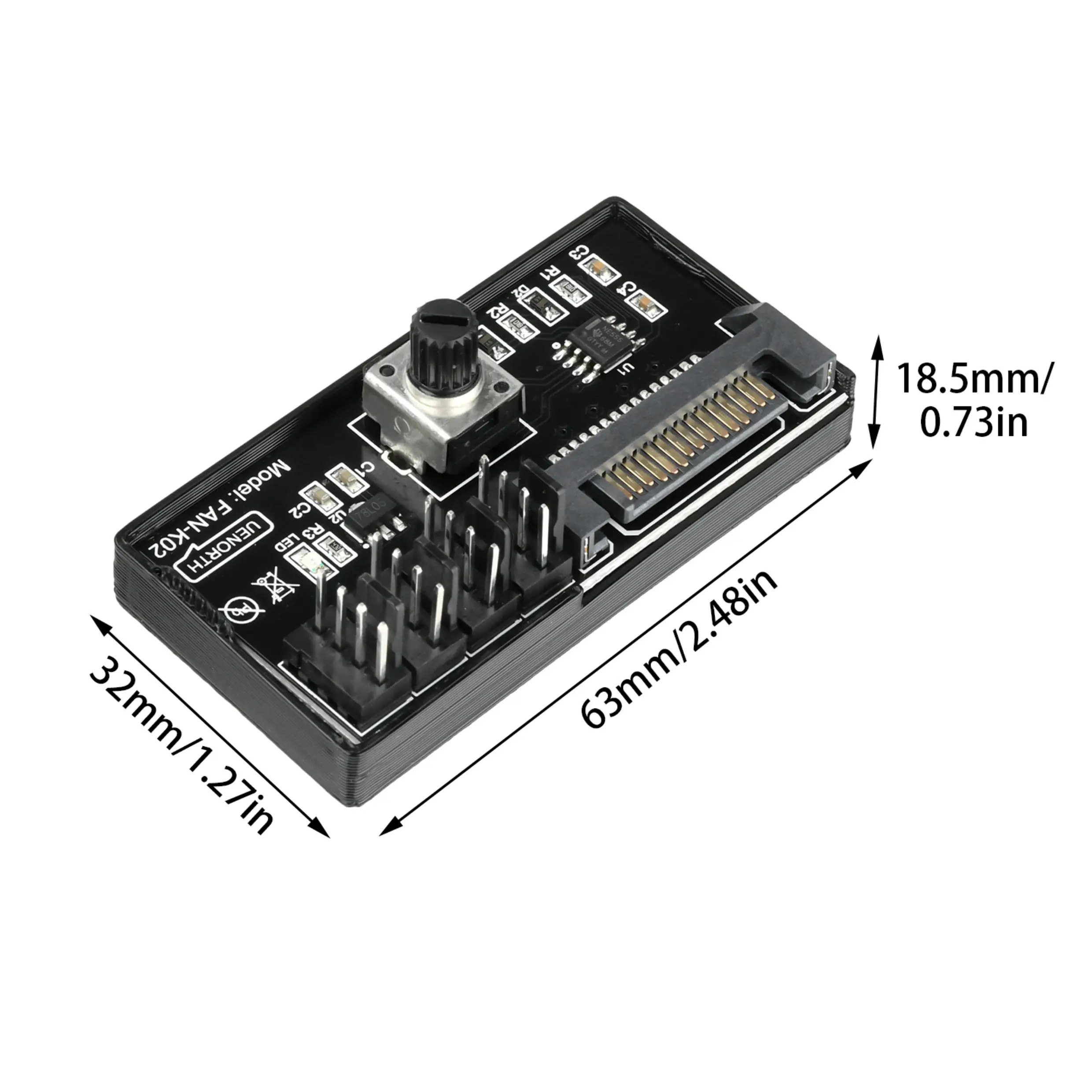 4-Way PWM Fan Speed Controller SATA DC Power On 4Pin Fan Governor NAS Server Fan Speed Regulator PWM Fan HUB Control Governor