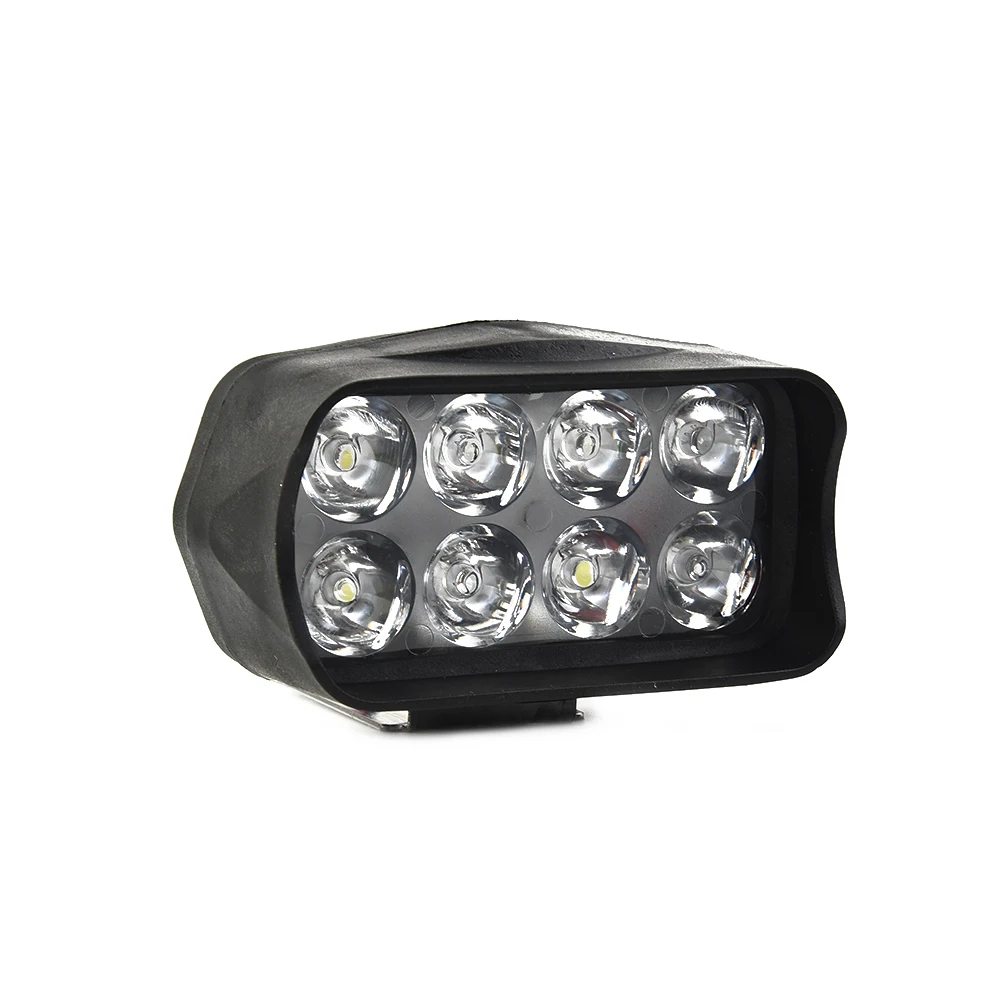 Motorcycle Driving Lamp Waterproof Reflector Headlight 8 Beads LED Light 6000K Aluminum Alloy + PC + 304 Stainless Steel