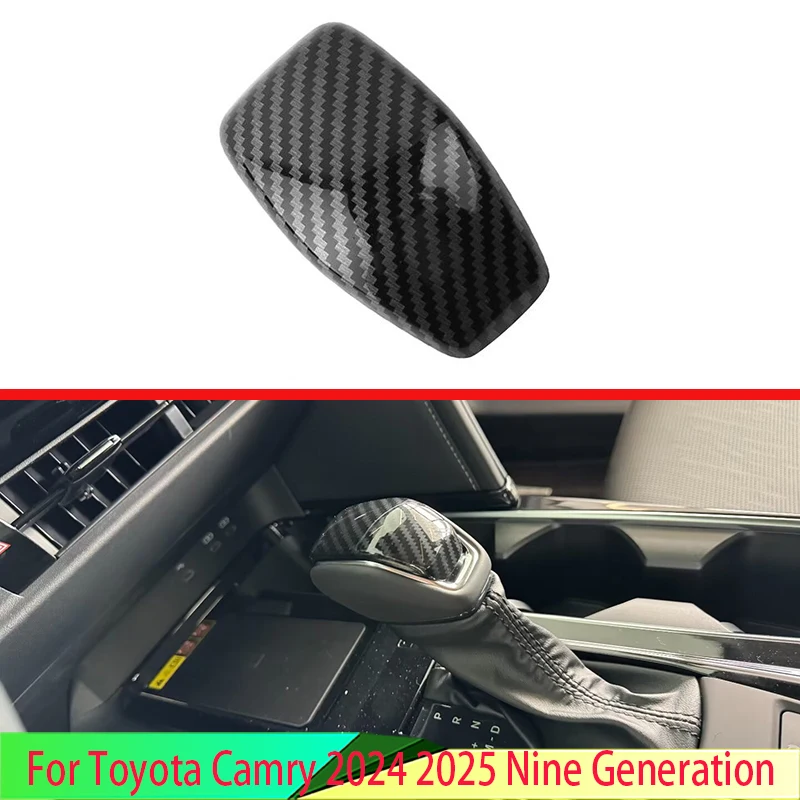 For Toyota Camry 2024 2025 Nine Generation Carbon fiber style Gear Head Shift Knob Switching Cover Interior Trimmer Molding