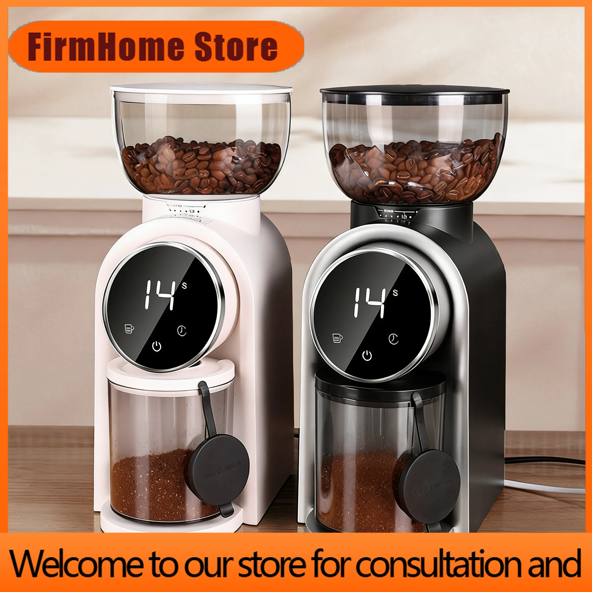 FirmHome StoreSmart Electric Coffee Grinder With Adjustable Scale Pour-over Espresso Grinder Home Coffee Machine