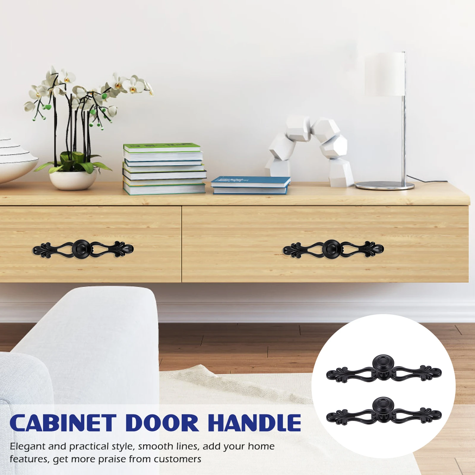 

2 Pcs Furniture European Style Handle Drawer Cabinet Knobs Zinc Alloy Vintage Dresser Pulls