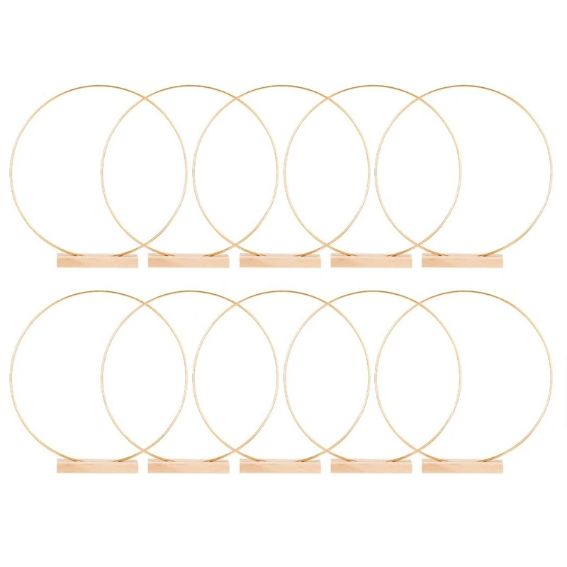 

10 Pack Centerpiece Table Decorations Metal Floral Hoops 10 Inch With Place Holders For DIY Wedding Table Decor