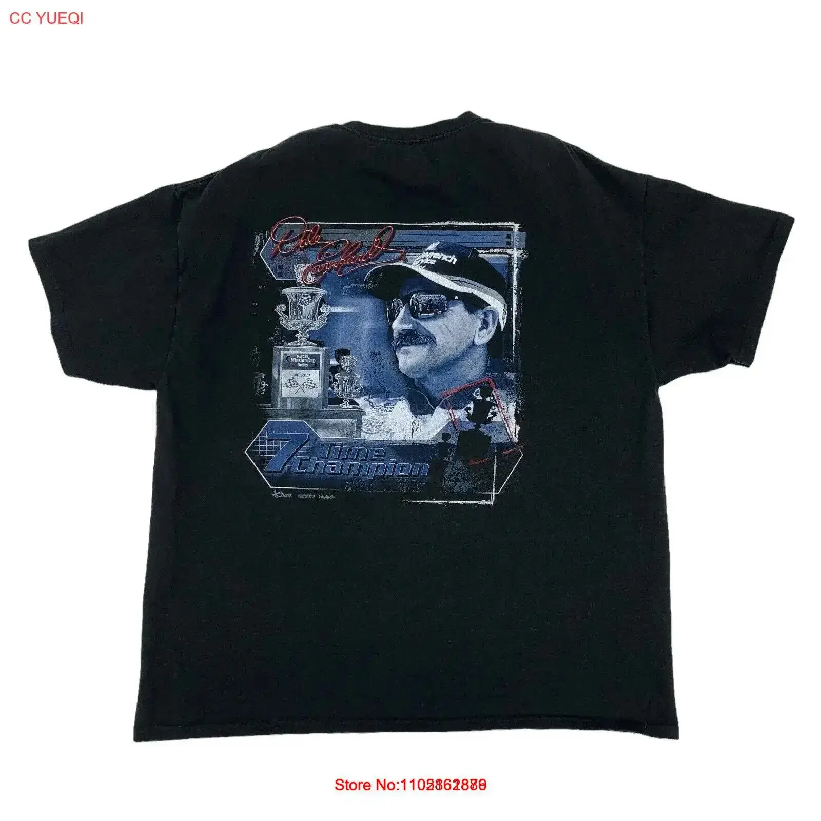 Dale Earnhardt Sr T Shirt Men XL Extra Large Black Chase Authentics 7 Time Champ vintage Washed designer clothes fashion