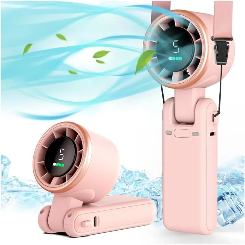 【KITCHEN GADGET】Portable Handheld Turbo Fan, 5 Gear Wind, Battery Operated, Up To 12 Working Hours,For Outdoor Activities, Trave
