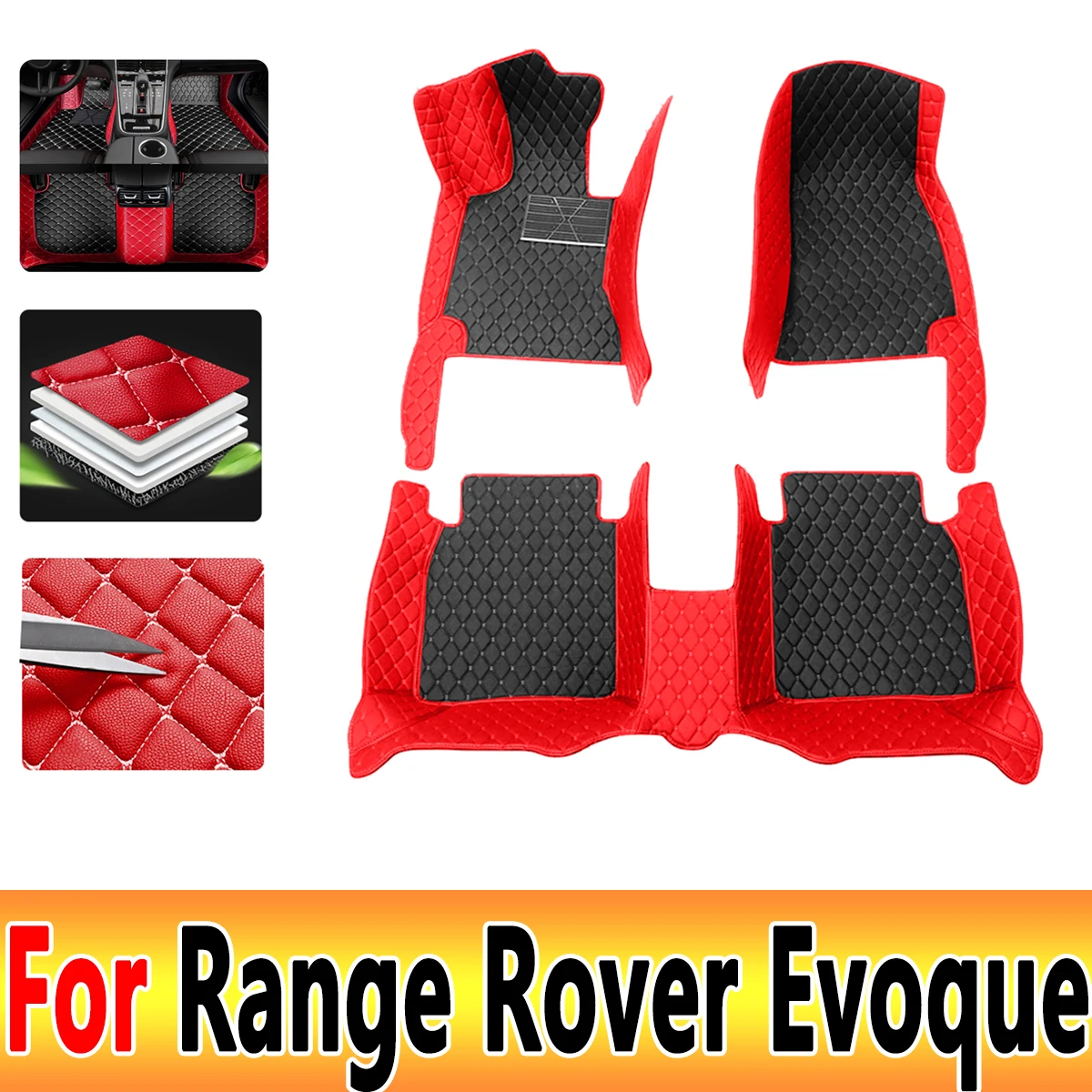 

LHD Car Floor Mats For Land Rover Range Rover Evoque 2015 2014 2013 2012 SUV 4 doors Auto Accessories Carpets Leather Styling