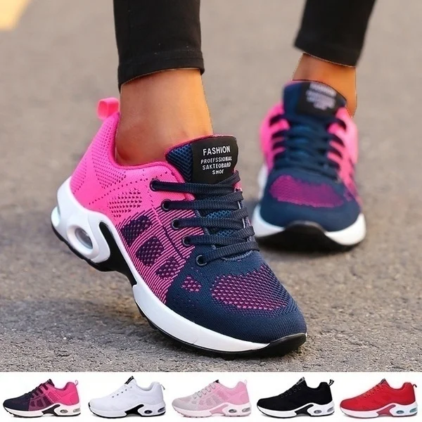 2023 New Sneakers Mulheres Calçados Esportivos Casuais Ao Ar Livre Flat Running Mesh Respirável Tenis Feminino Plataforma Shose Mulheres