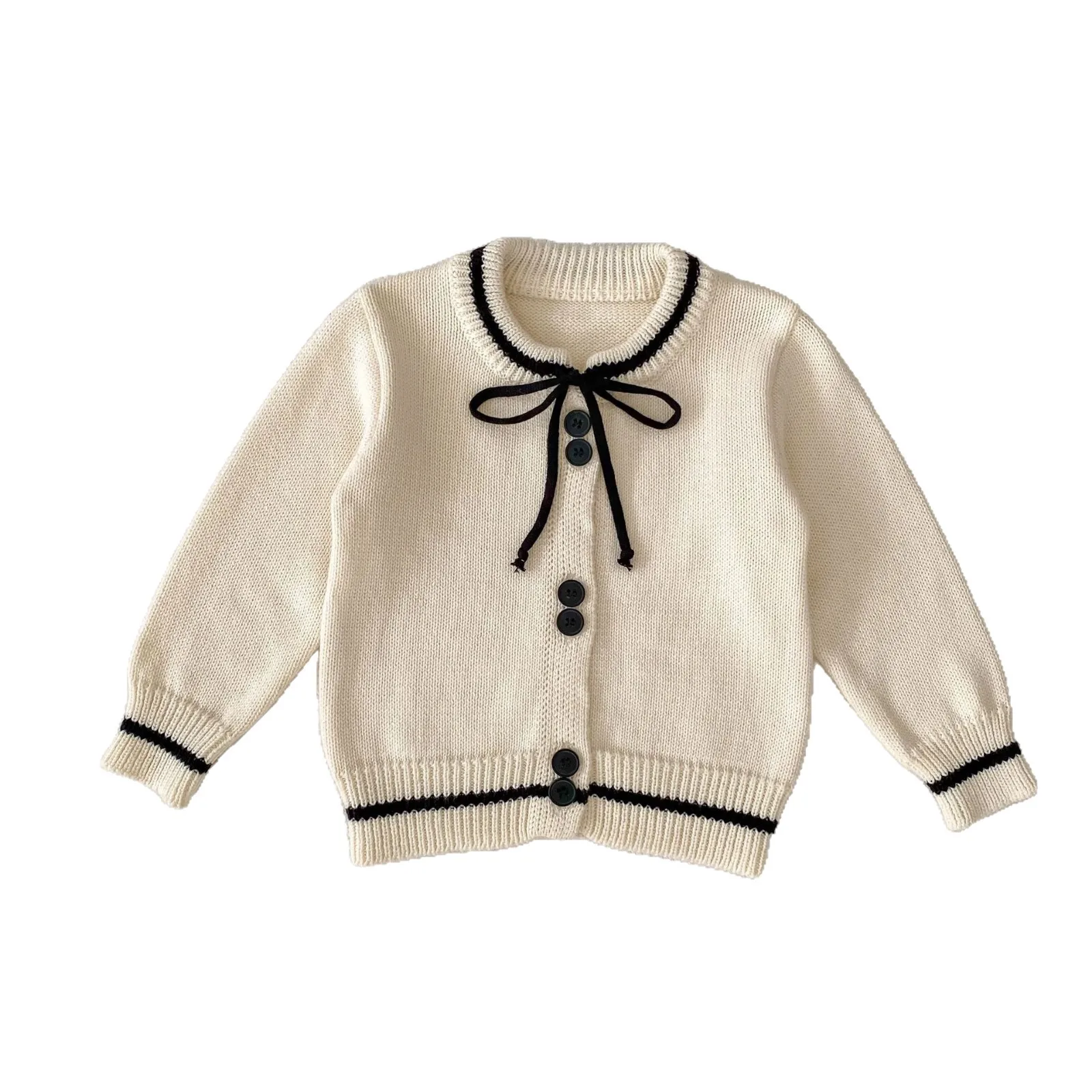 2025 Autumn New Baby Girl Long Sleeve Knit Coat Kids Girls Solid Sweater Jacket Infant Cotton Knitted Cardigan Children Clothes