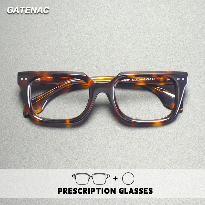 

Gatenac ацетатные очки для чтения квадратные фотохромные анти-синий свет очки по рецепту оправа мужские прогрессивные очки для близорукости