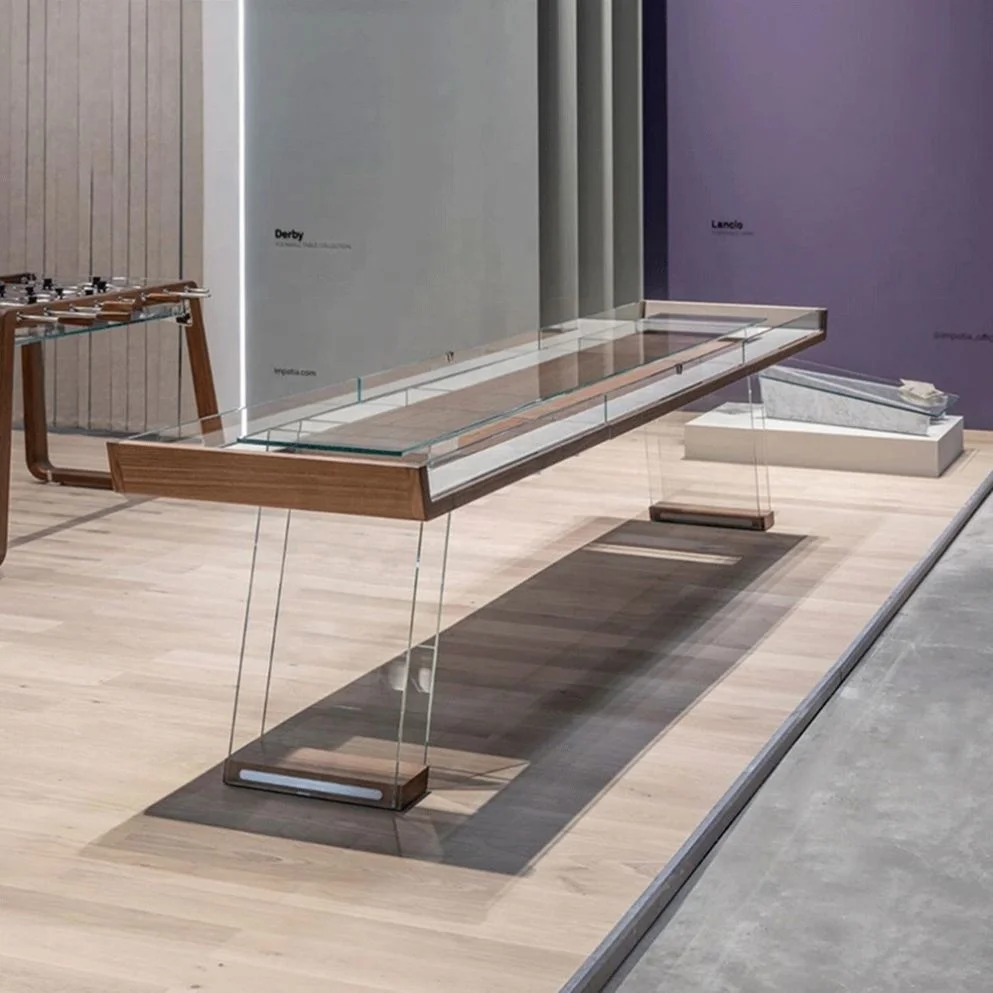 

Solid Glass Shuffleboard Table 9ft 12ft 14ft 16ft, Eco Friendly High End Indoor Sports Game Table, Shuffleboard for Home Room