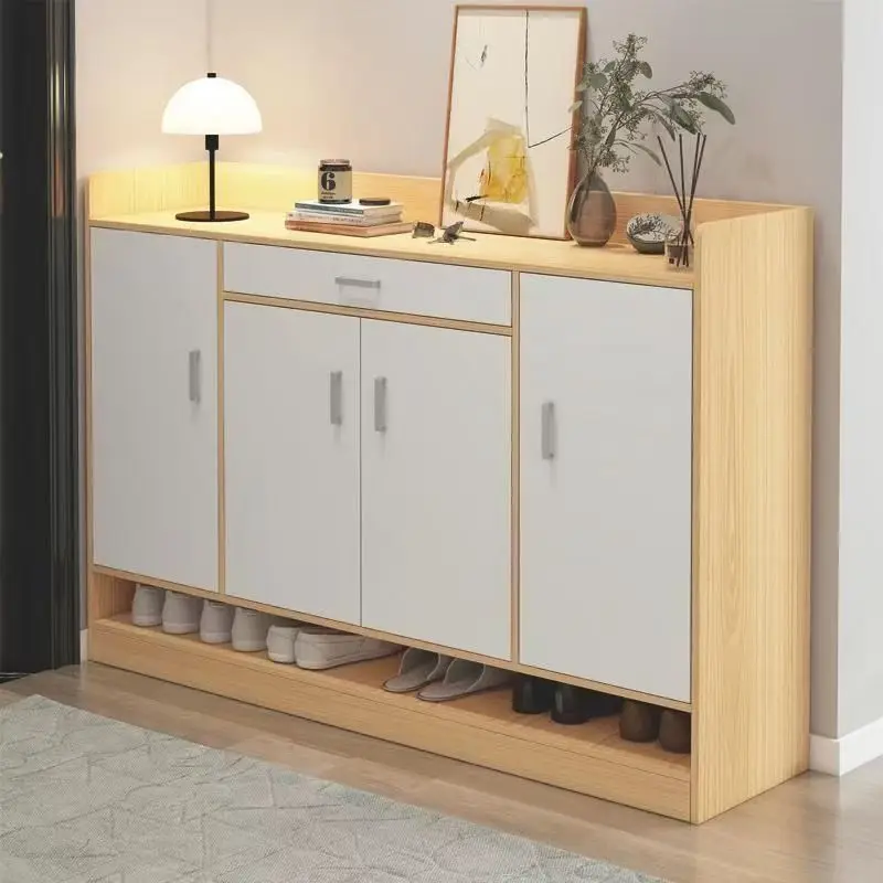 kz-Shoe household imitation door multi-functional collection and storage shoe cabinet simple solid wood large-capacity dust*
