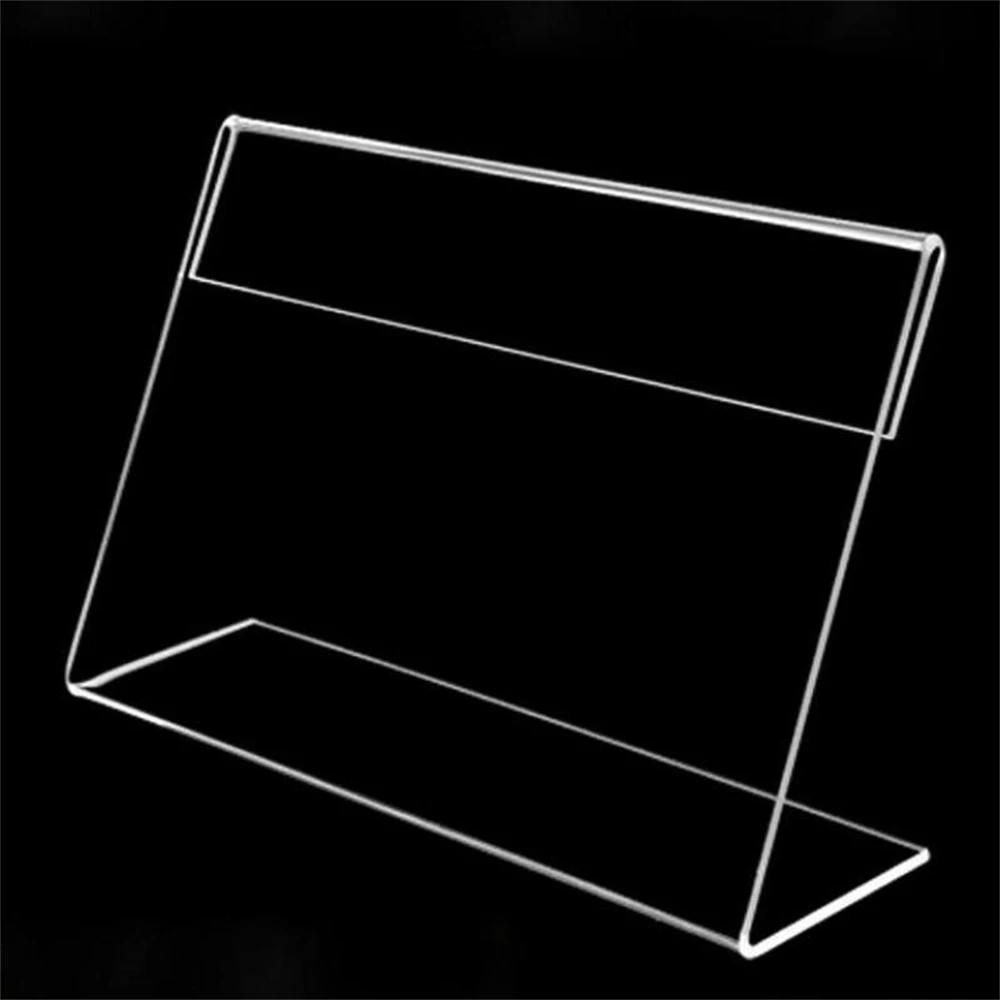 10 Pack Of A6 10x15cm Clear Acrylic Sign Display Paper Promotion Card Frame Table Label Holder L Stand Horizontal High Quality