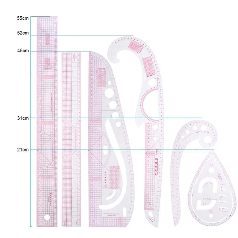 13 قطعة خط حاكم الخياطة الفرنسية منحنى حاكم قطع حصيرة مجموعة المقياس كم منحنى الفرنسية قطع سكين حاكم أداة الخياطة