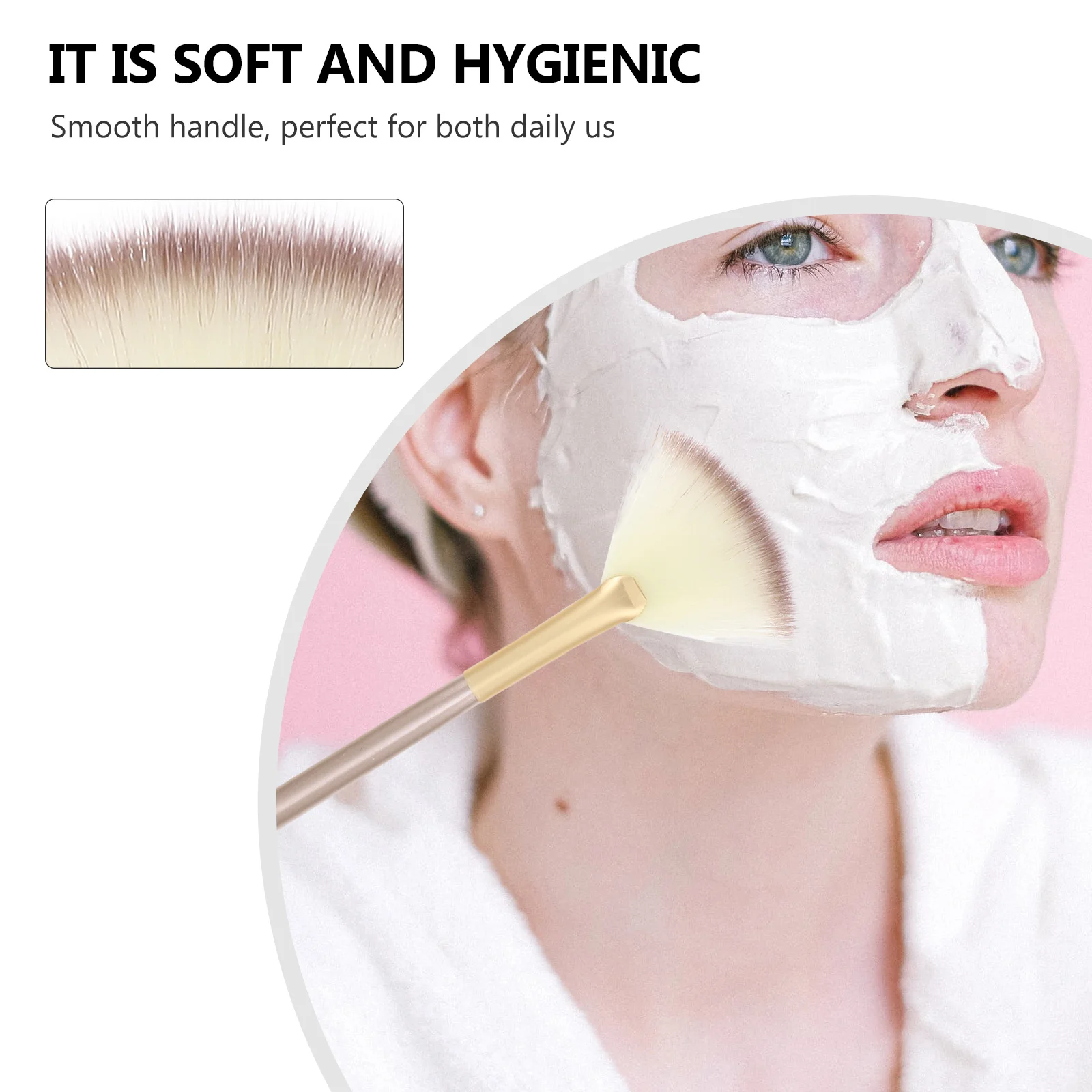 Wytrzymały 3-częściowy zestaw pędzli do makijażu z pędzelkiem w kształcie wachlarza do rozświetlacza, różu, pudru i podkładu.