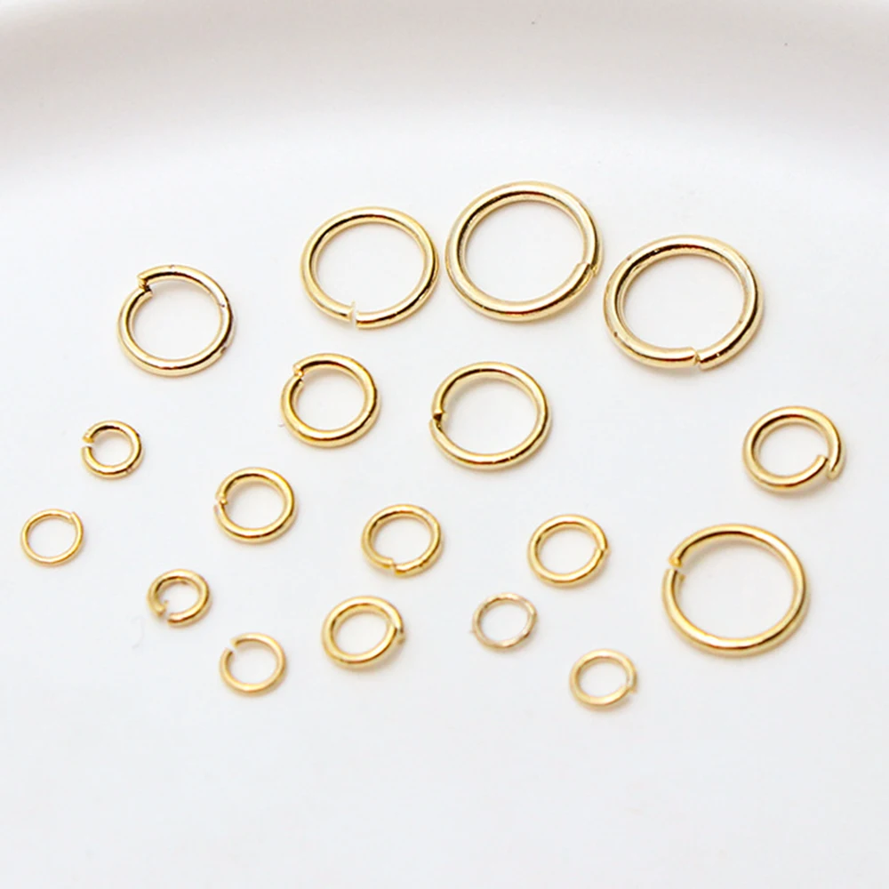 

50-300pcs/lot 14K/18K Gold Plated Open Jump Ring Connecting Rings For Jewelry Making Brass Split Rings DIY Jewelry Accessories