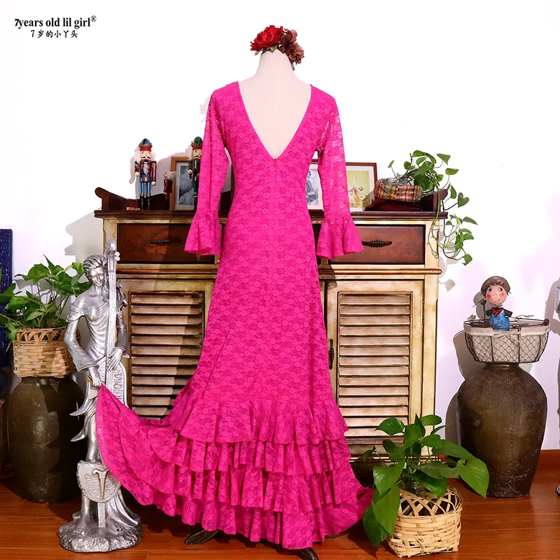 Robe de dentelle con cuello en V más vendido de Flamengo Original de práctica españolaGG02