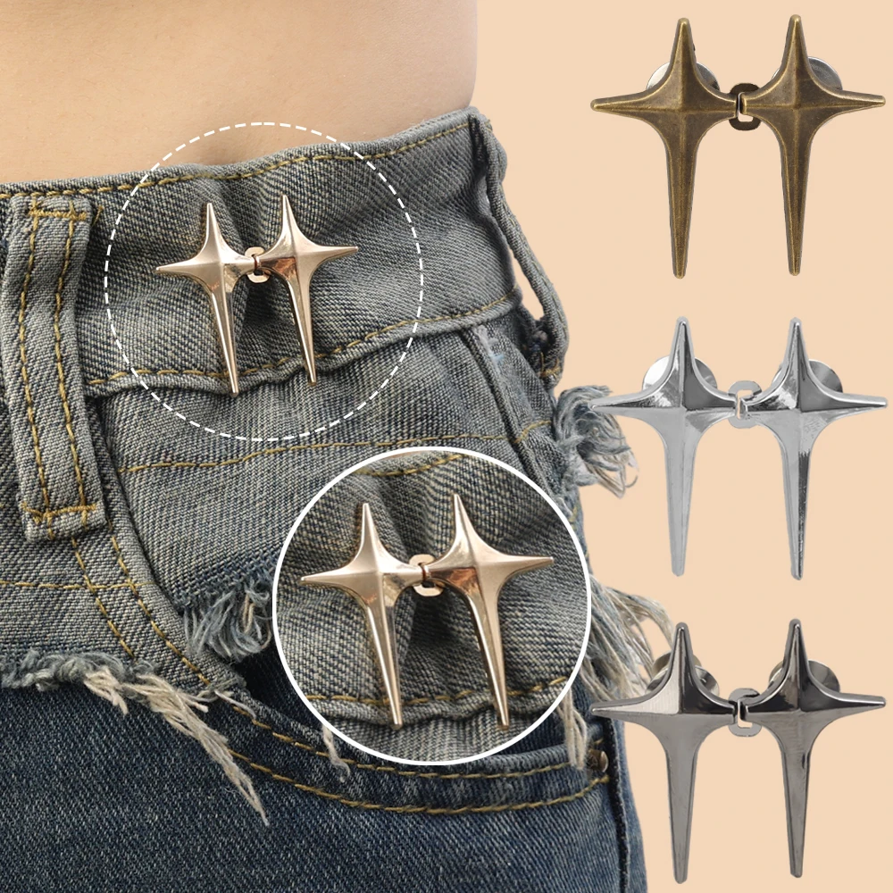 Cross Jeans Waist Retraction Buckles Convenient Jeans Resize Buckles Adjustable Star Buckles Jeans Skirt Trousers Accessories