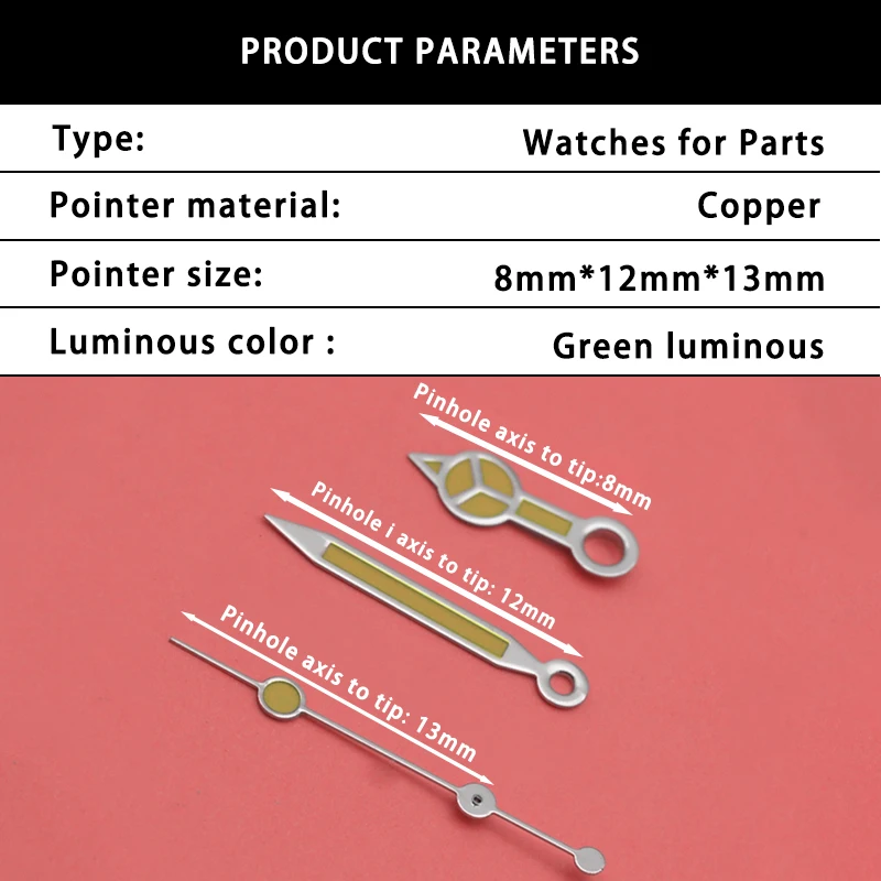 Ensemble de pointeurs de montre de précision de haute qualité, pointeur Shoous haute visibilité, facile à installer, adapté aux pièces de réparation de montre de bricolage