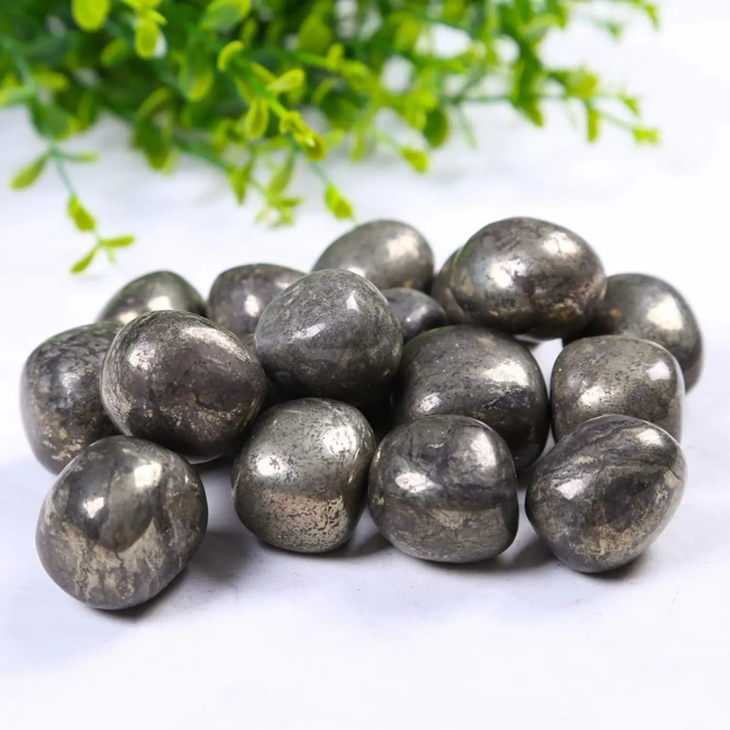Raw Iron Pyrite Crystal Tumbled Stone, Natural Polished Pyrite, Healing Gemstone for Aquarium & Home Desktop Decor