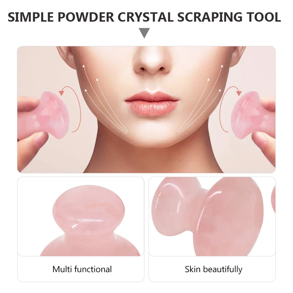 

2pcs Scraping Board Massage Stick Face Neck Shoulder Foot Body Tool Gua Sha Plate Smooth Crystal Handheld Massager for Beauty