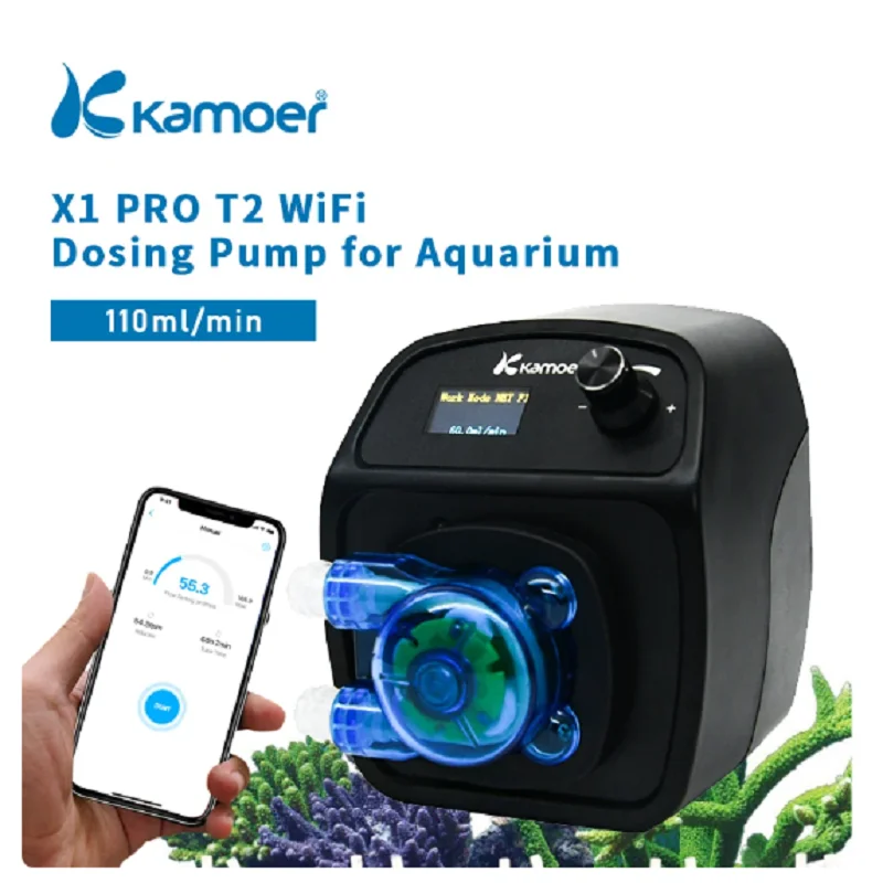 

Kamoer X1 PRO T2 WiFi Dosing Pump With KPAS100 Peristaltic Pump For Aquarium Supporting iOS And Android Controlling 110ml/Min