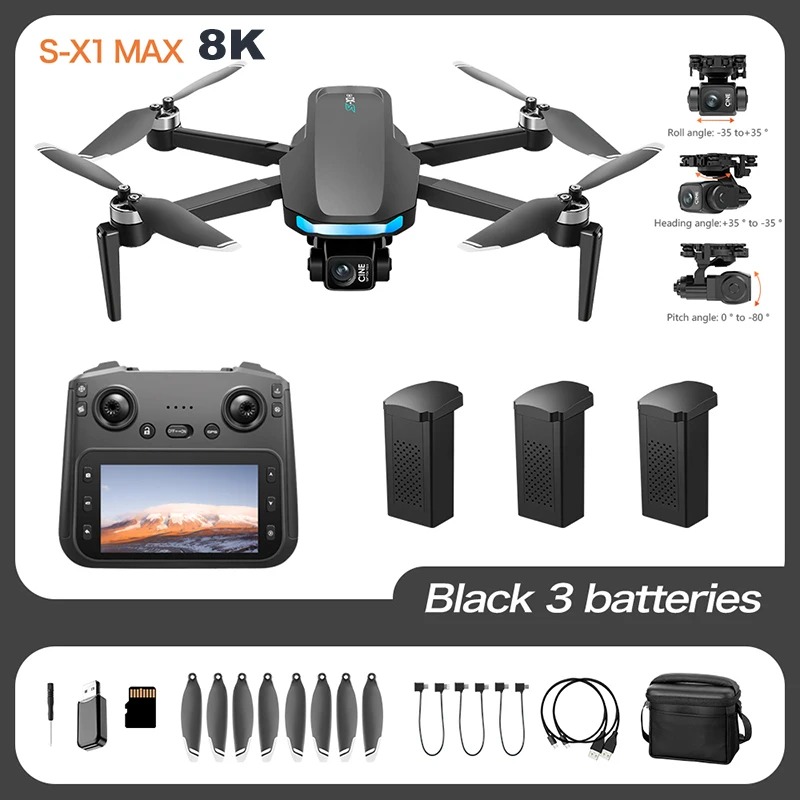 Lenovo S-X1 Drone Luchtfotografie Groothoek Dubbele camera WIFI FPV Professioneel met borstelloze RC Opvouwbare Quadcopter Speelgoed