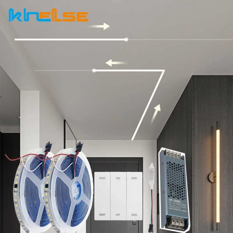 

5M WS2811 Running Water LED Strip DC12V Horse Race Flowing Pixel Flexible Tape Light Wireless Controller Kits Decor Linear Lamp