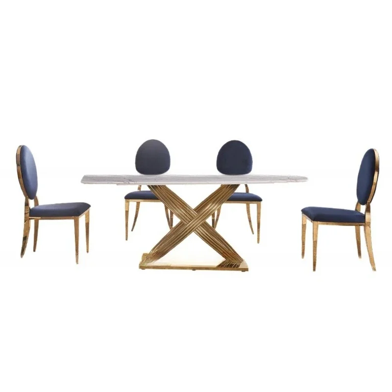 

Light luxury marble dining table, high-end home modern rectangular dining table