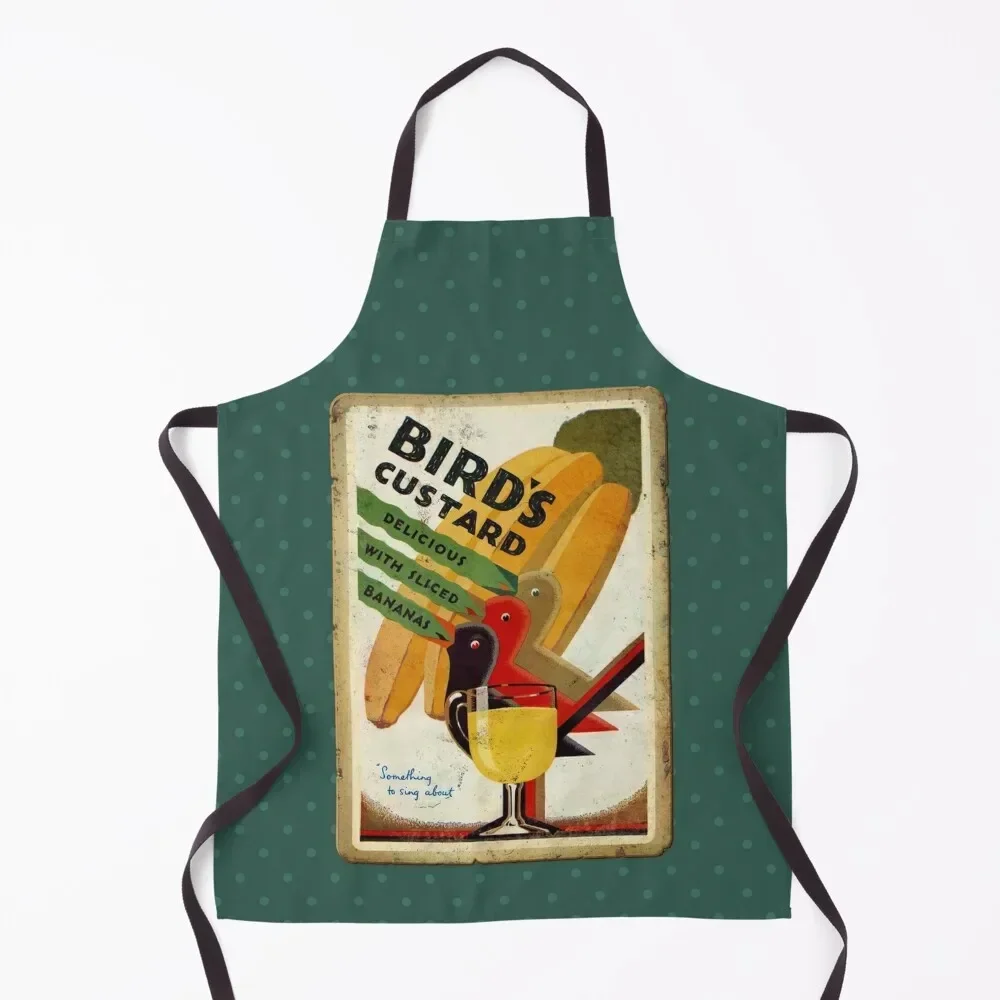 

Vintage Bird’s Custard Advert (rusty sign style) - Delicious With Sliced Bananas - Nostalgic Dessert Ad Apron cleanings Apron