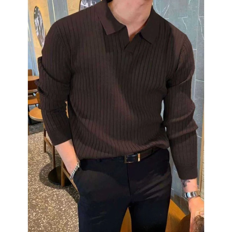 New Men Autumn Winter Casual Sweater Long-sleeved Shirt Fashion