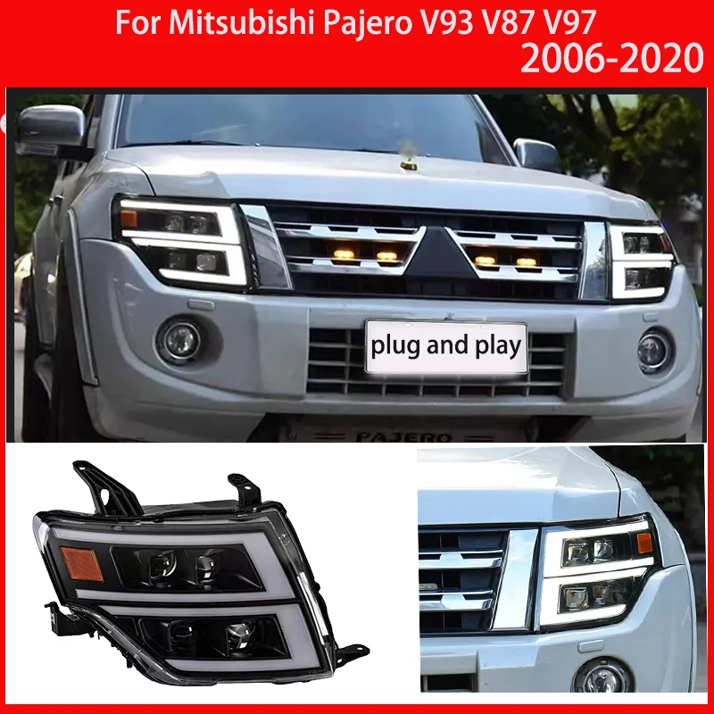 

for Mitsubishi Pajero V93 V87 V97 2006-2020 LED headlights DRL flashing dynamic daytime running lights Auto parts