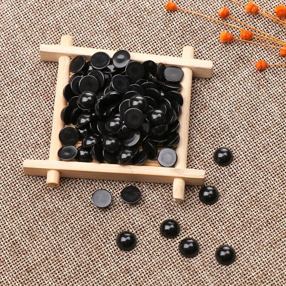 100Pcs 3-12mm Black Plastic Safety Eyes for Dolls Making Bear Doll Animal Puppet Eyes DIY Crafts Children Kids Toys Accessories