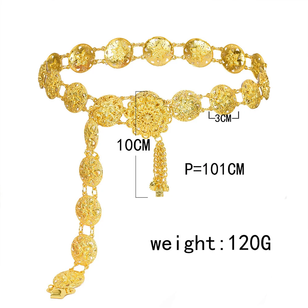 Multi Style Thai Dai Golden Alloy Hollow Flower Waist Belly Chains New Fashion Women\'s Robe Belts Body Jewelry Party Accessories