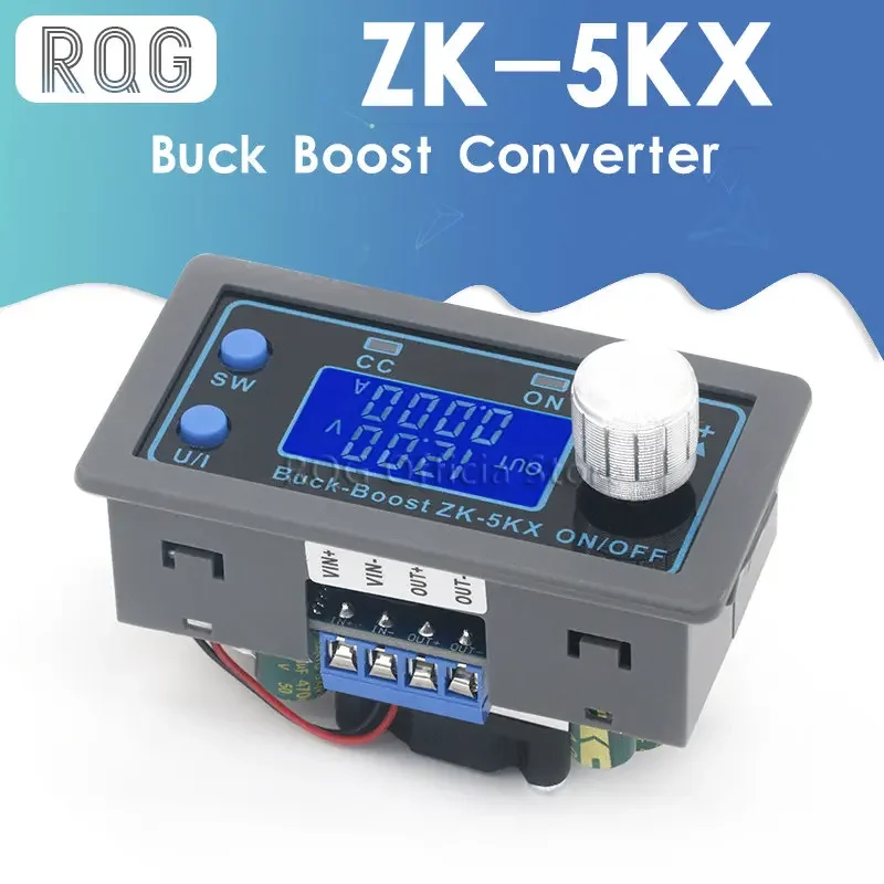 ZK-5KX DC DC Buck Boost Converter CC CV 0.6-36V 5A 5V 6V 12V 24V 80W Power Module Adjustable Regulated laboratory power supply