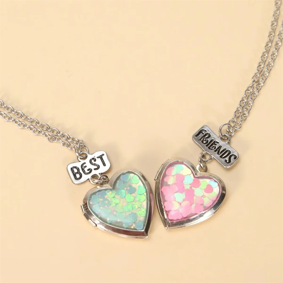 2 قطعة قلادة صندوق الحب موضة لطيف DIY بها بنفسك الإبداعية قلادة BFF أفضل أصدقاء مجوهرات اكسسوارات حفلة العصرية زوجين هدية بالجملة