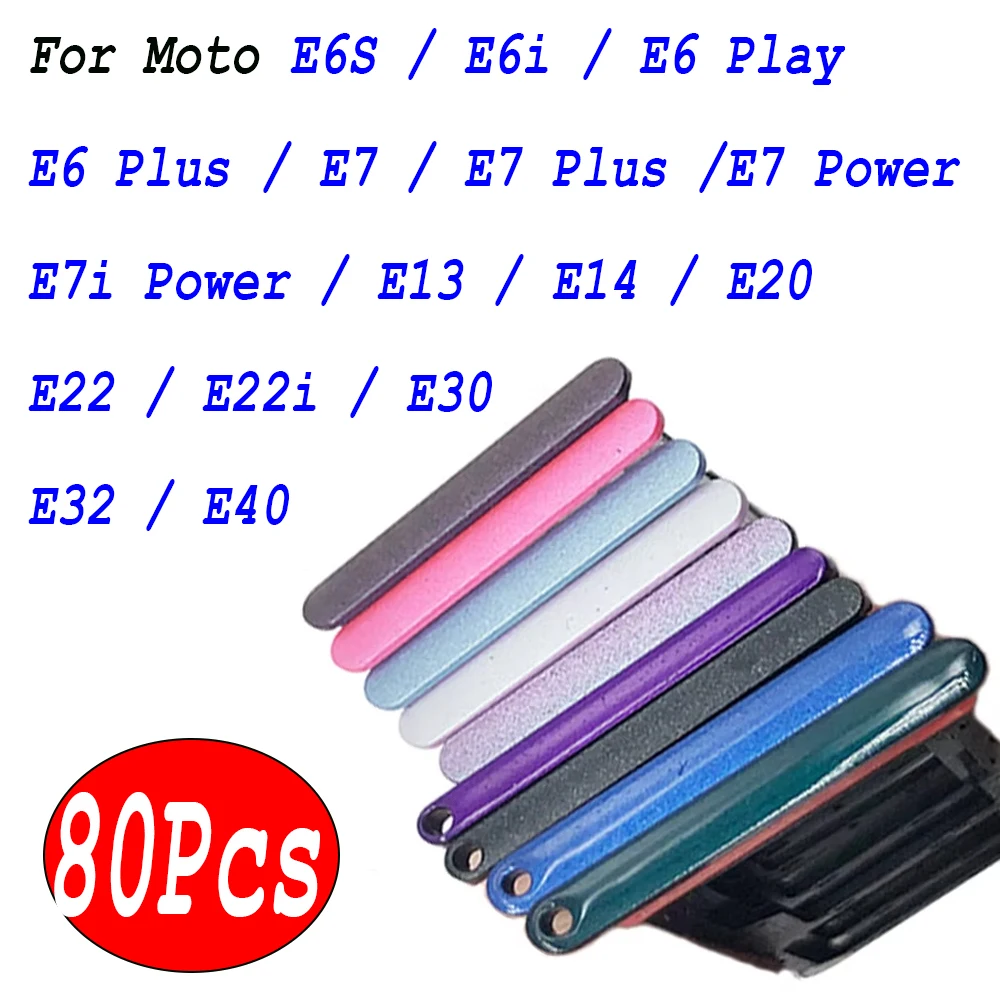 80 Uds., para Moto E6S E6i E6 Play E7 Plus E7 Power E13 E14 E20 E22 E22i E30 E32 E40 bandeja de tarjeta SIM pieza de repuesto de soporte de ranura