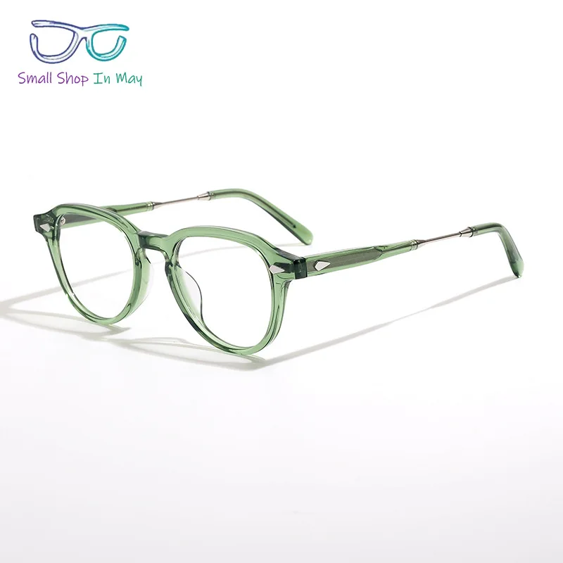 Plate Women Japanese and Korean Turtle Retro Round Frame Can Be Matched with Myopia Anti-blue Glasses Men's Plain Glasses