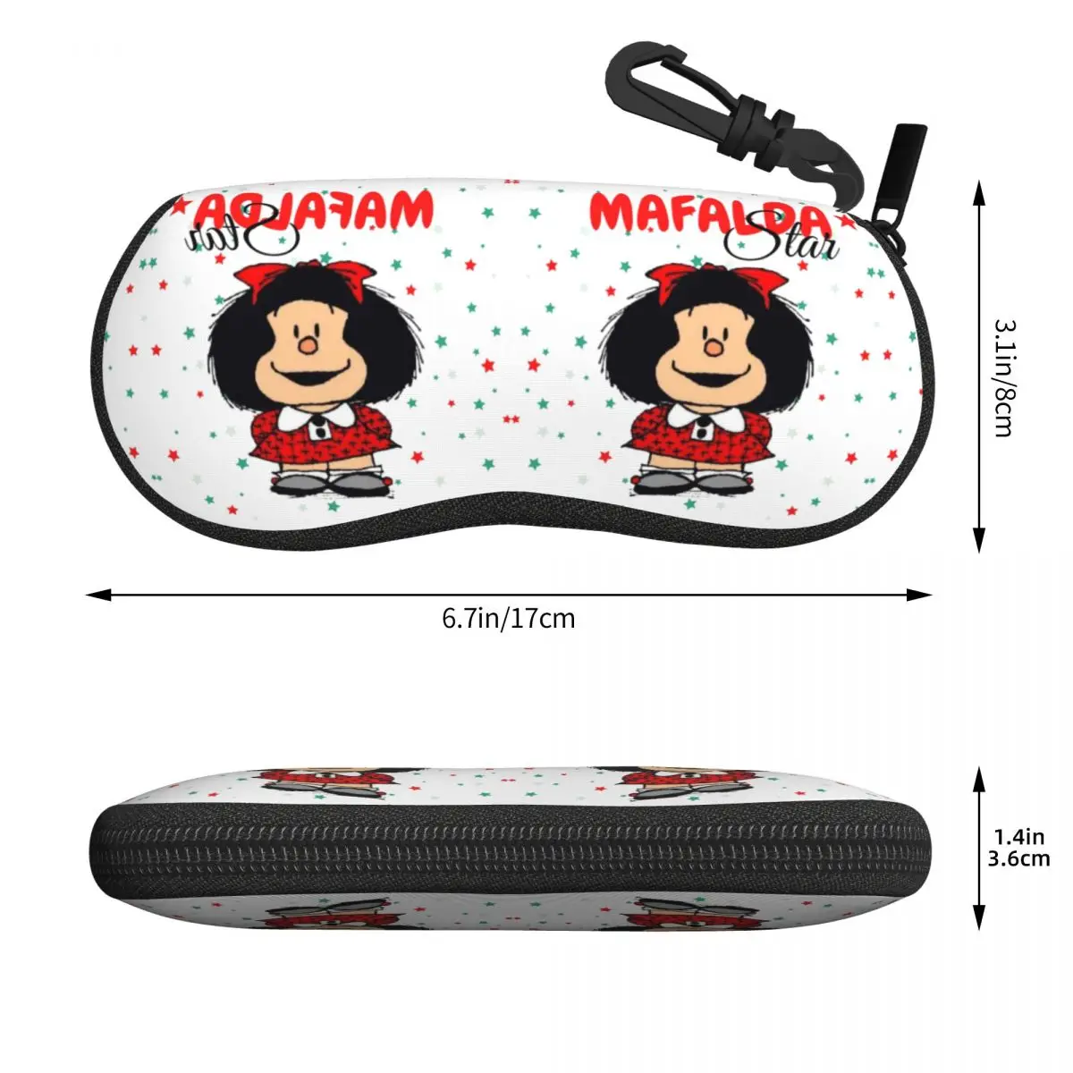 Custom Cartoon Mafalda Star Shell Eyeglasses Case Men Women Cute Comic Glasses Case Sunglasses Box Pouch