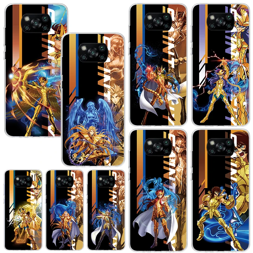 Anime Saint Seiya Phone Case For Xiaomi Poco X6 X5 X4 X3 Nfc F6 F5 Pro F4 Gt F3 F2 F1 M5S M4 M3 Art Fundas Back Cover