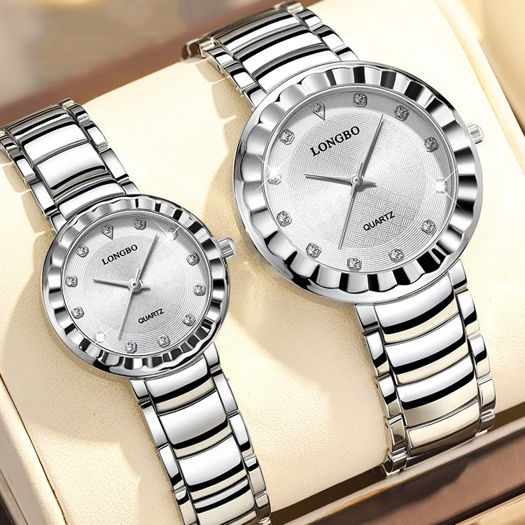 Reloj de pareja de lujo para hombres y mujeres, Reloj de pulsera de cuarzo, Reloj Simple con diamantes, Orologio masculino para hombre y mujer, Reloj plateado dorado y negro para niñas