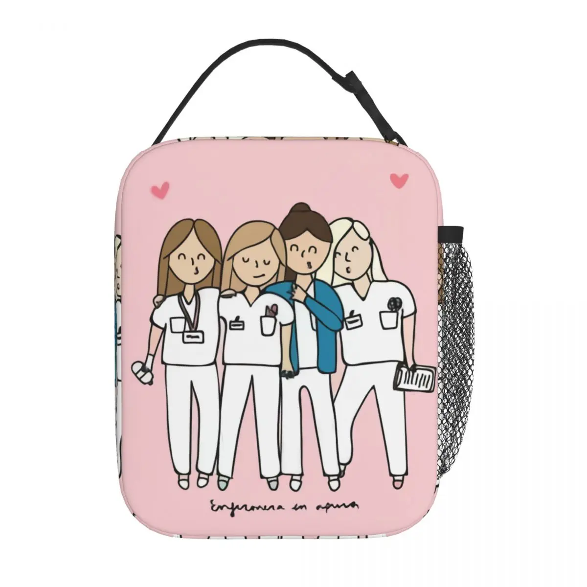 Custom Enfermera En Apuros Doctor Nurse Medical Health Lunch Bag Men Women Cooler Thermal Insulated Lunch Boxes Children School