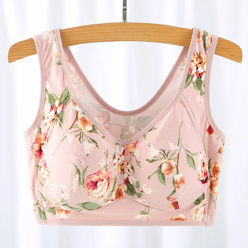 

Women's smooth Plus Size Bra Full Coverage Wire Free Cotton Underwear M-6L