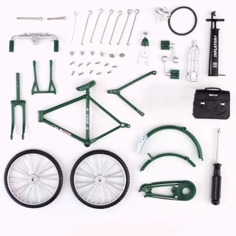51PCS Mini Alloy Bicycle Model Sliding Assembled Version Simulation DIY Collection Vintage Bike Decoration Gift