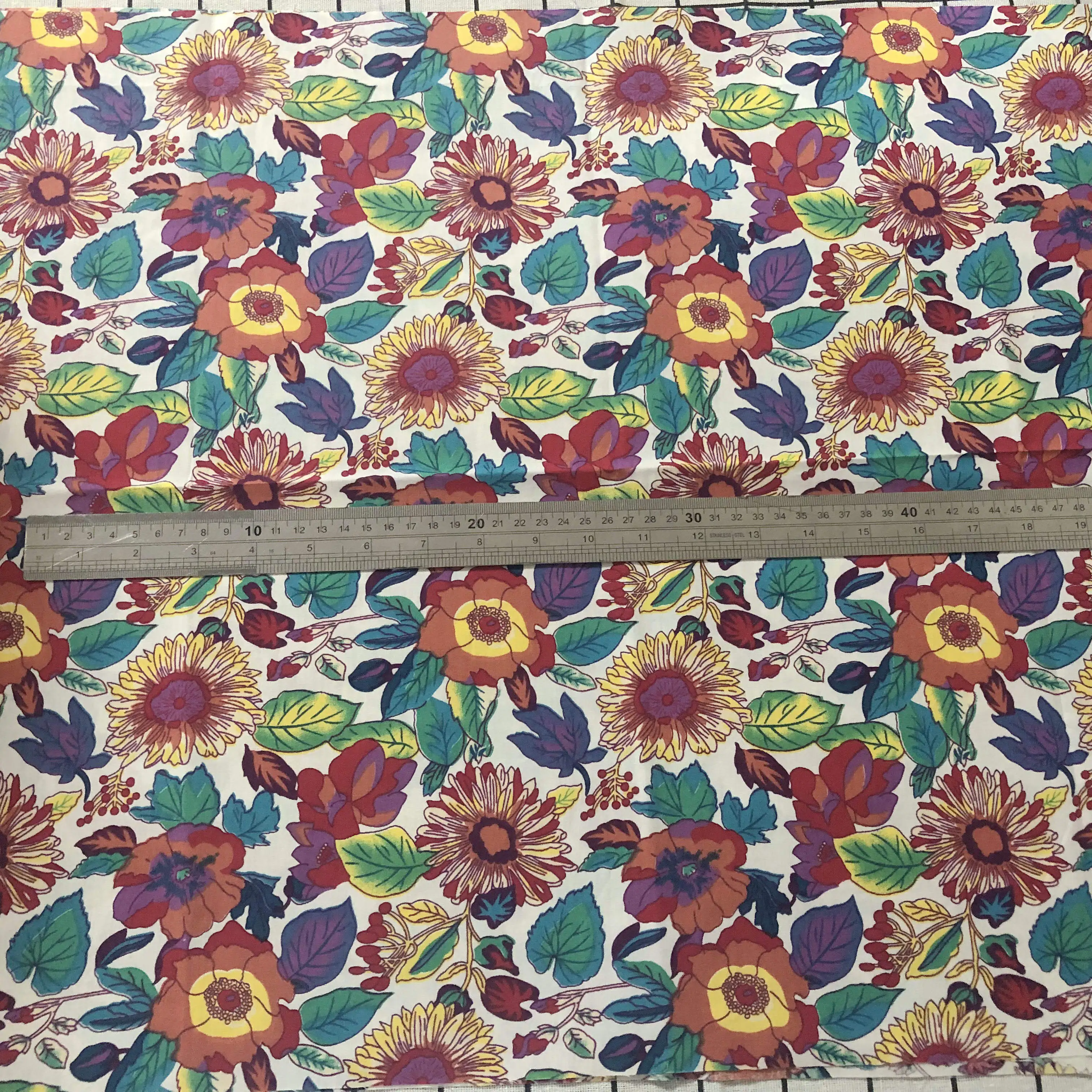 Poplin Cotton Fabric Rose Printed Bright Vintage Liberty For Sewing Womens Dresses Patchwork Fabircs By Half Meter 50x145cm