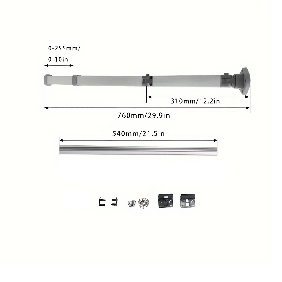 Telescopic Table Leg with Hanging Rod and Buckles,, Foldable  in the Middle and Top, Save Space Easy Installation Table Leg Set