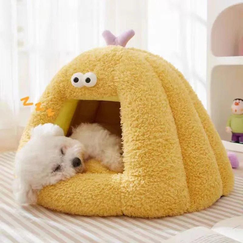 Deep Sleep Dog Bed Warm Pet Basket Cozy Cat House Kitten Lounger Cushion Nesk Tent Very Soft Small Dog Mat Bag Cave Cats Bed