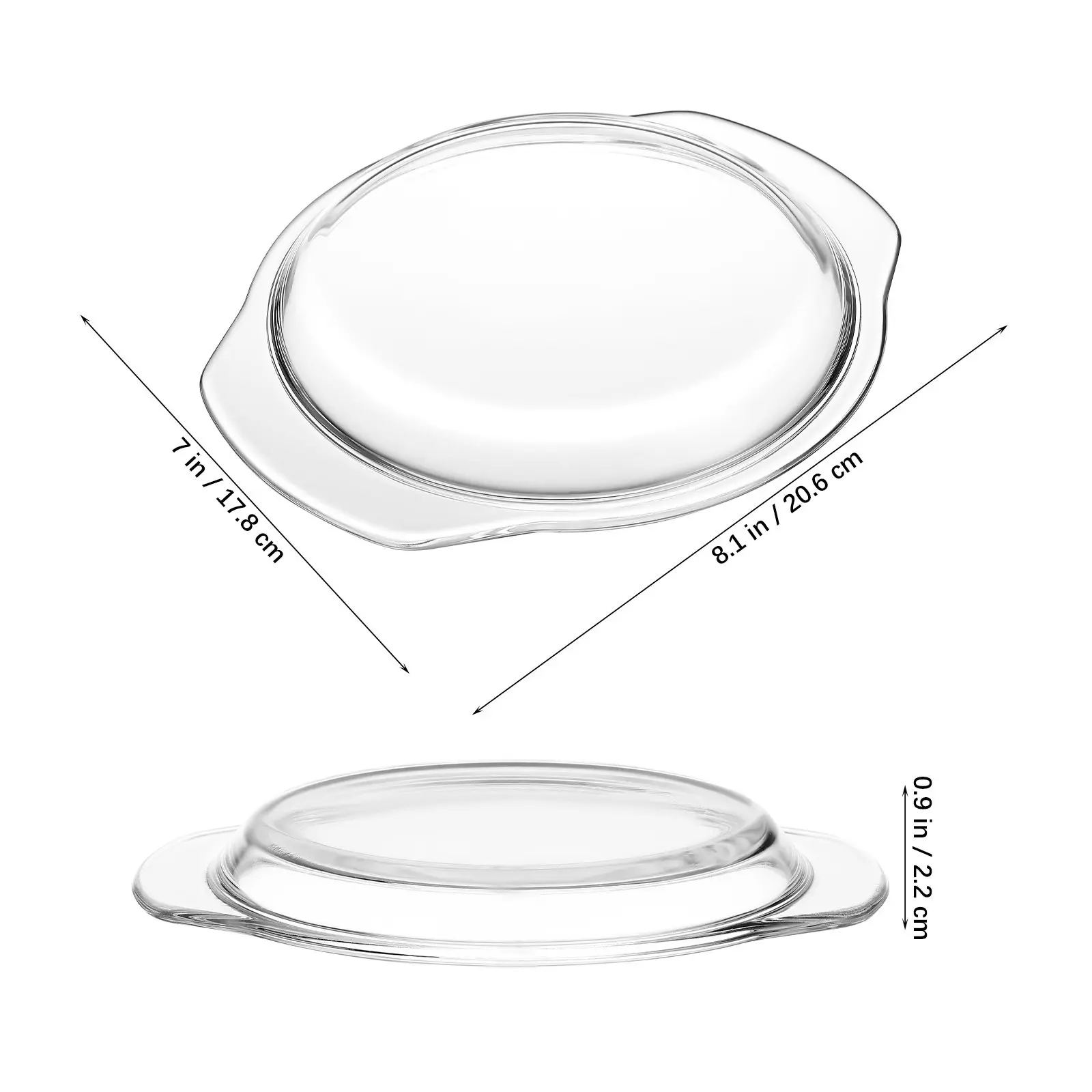 Microwave Food Cover Splatter Guard Glass Lid Reusable Dish Cover for Bacon Burgers Sandwiches Grilled Food 17.8cm Heat