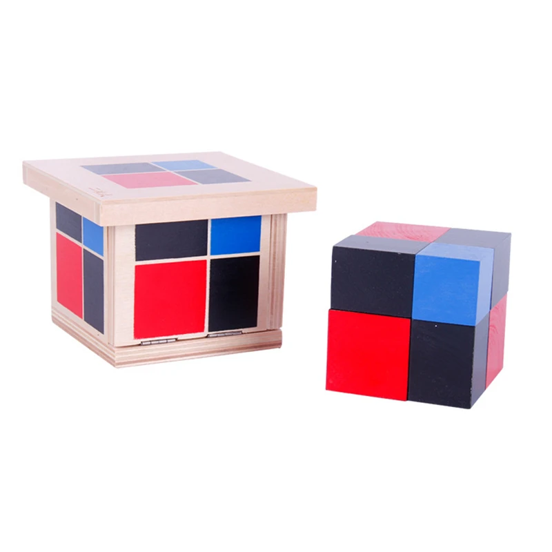 Montessori Educational Wooden Toys Math Materials for Preschool Early Learning Tool Toys  Trinomial Cube And Binomial Cube