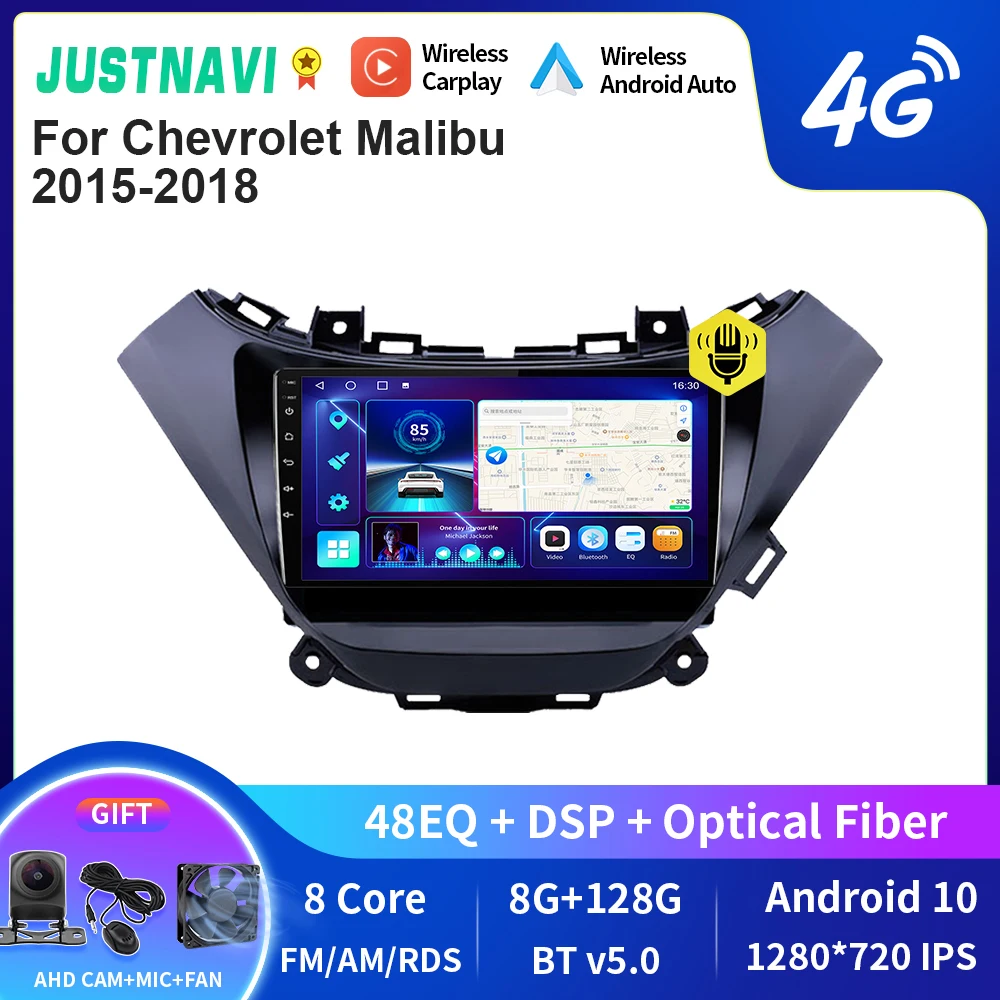 

JUSTNAVI QT10 Car Radio For Chevrolet Malibu 2015-2018 Carplay Multimedia Video Player GPS Navigation