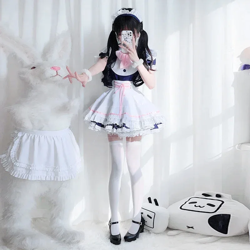 اليابانية لوتي خادمة الملابس الفاخرة فتاة تأثيري أليس فستان لينة لطيف فيستدوس أنيمي Kawaii الزي ملابس العمل لوليتا